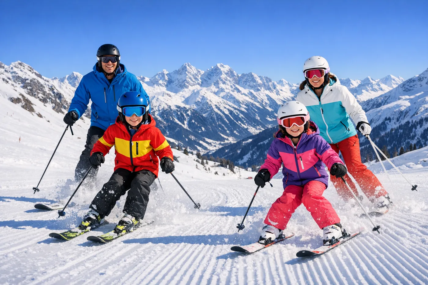 Family ski holiday to the Alps