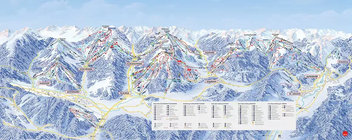 Piste map Flachau