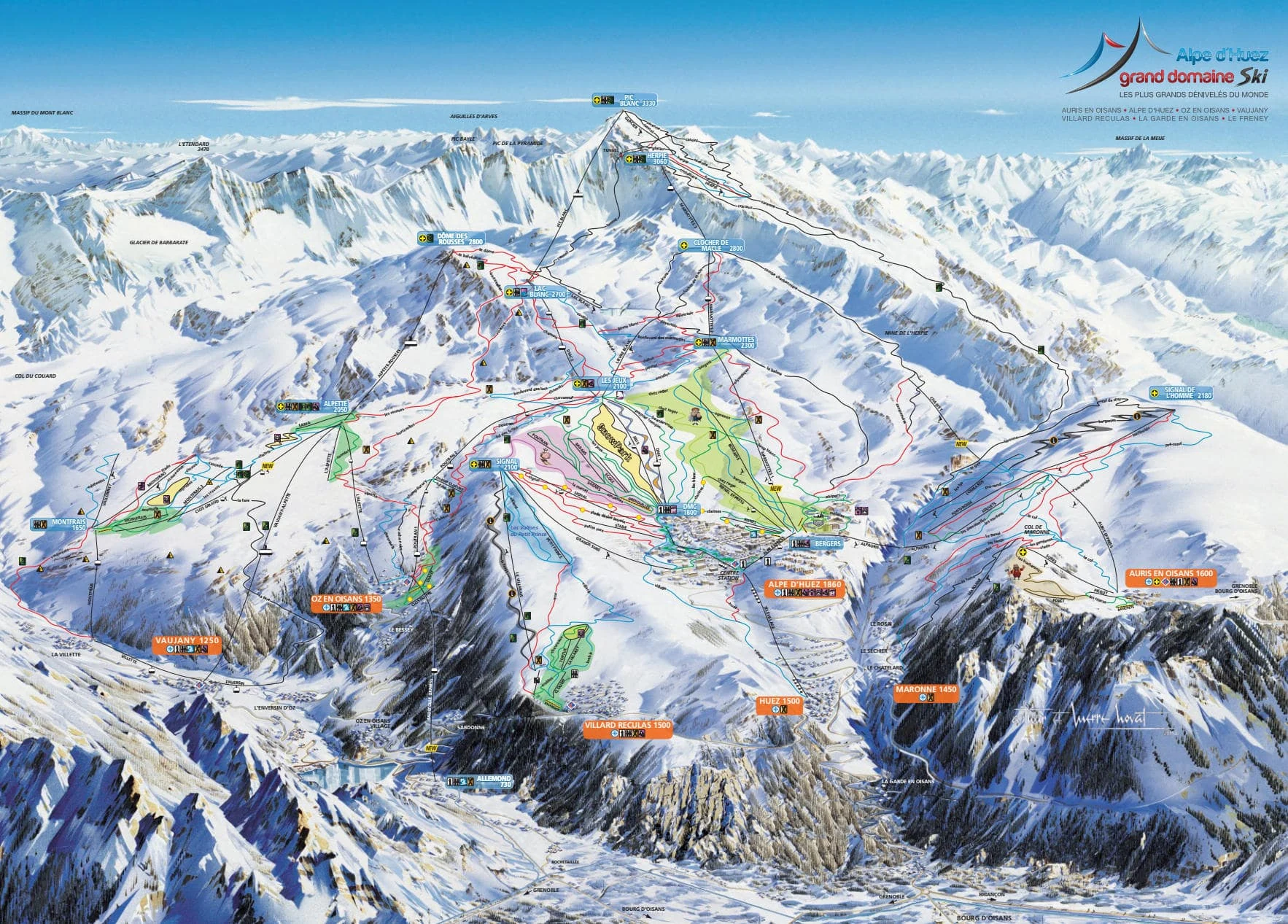 Piste map of Alpe d'Huez