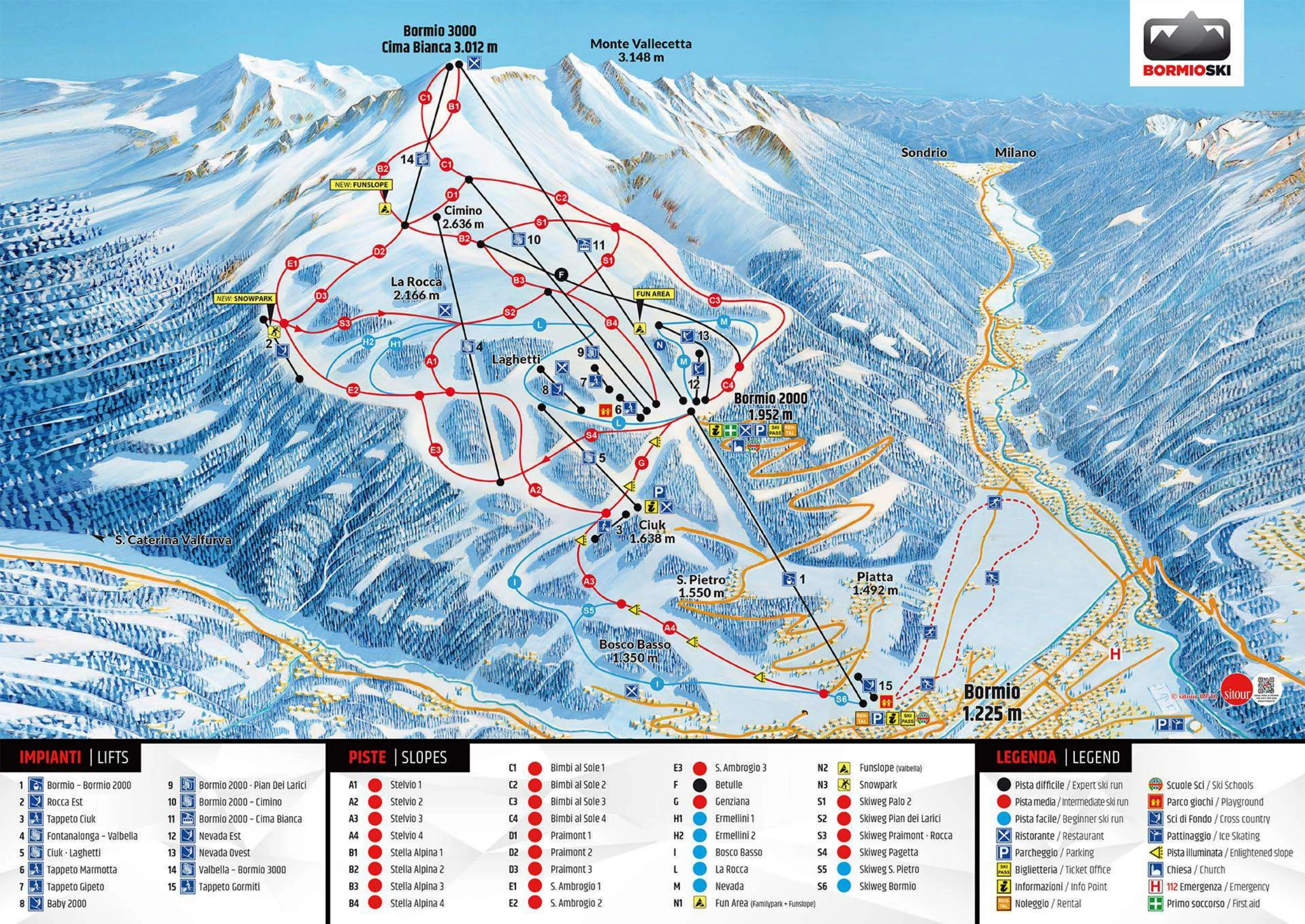 Piste map for Bormio