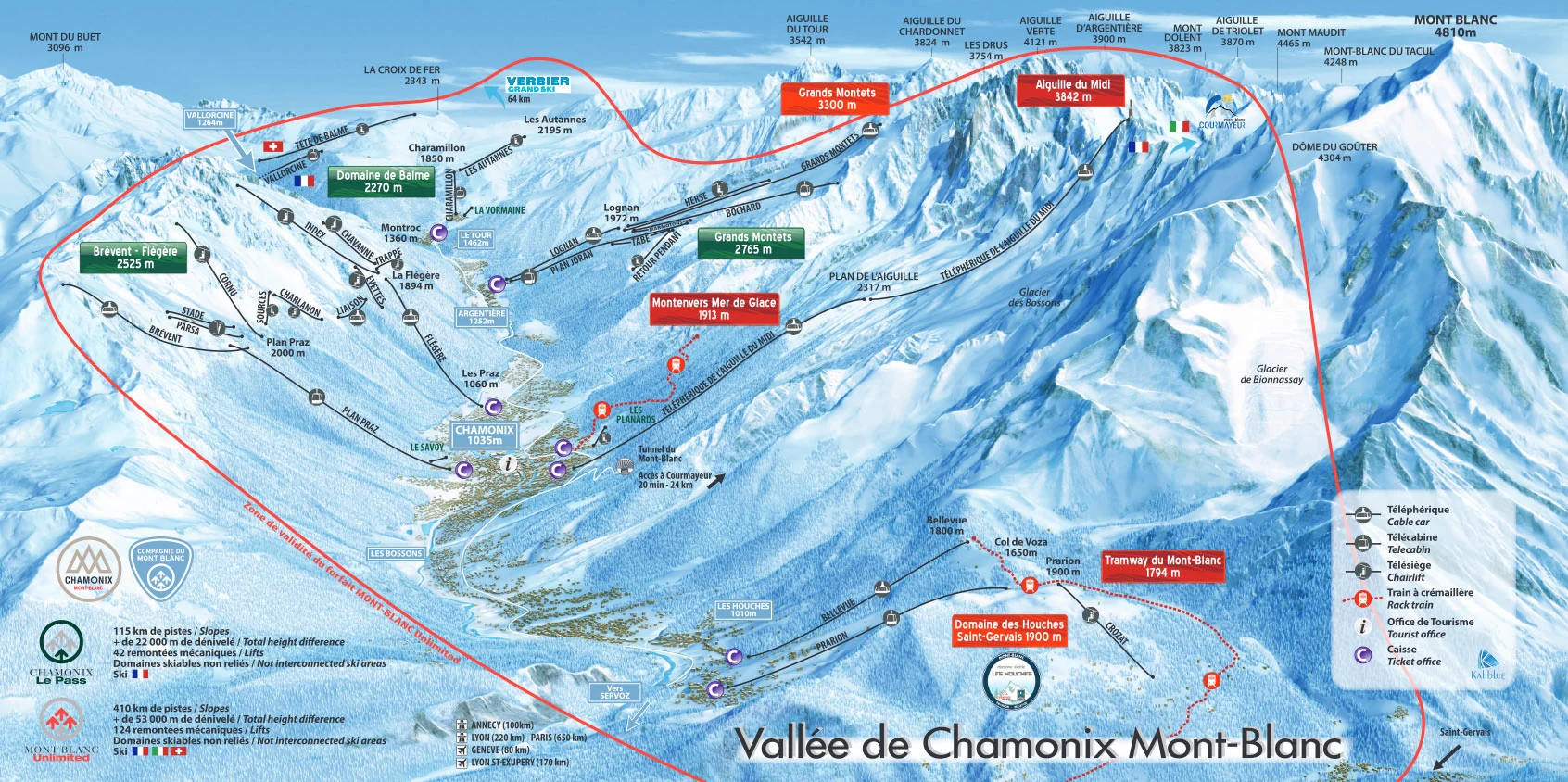 Piste map of Chamonix