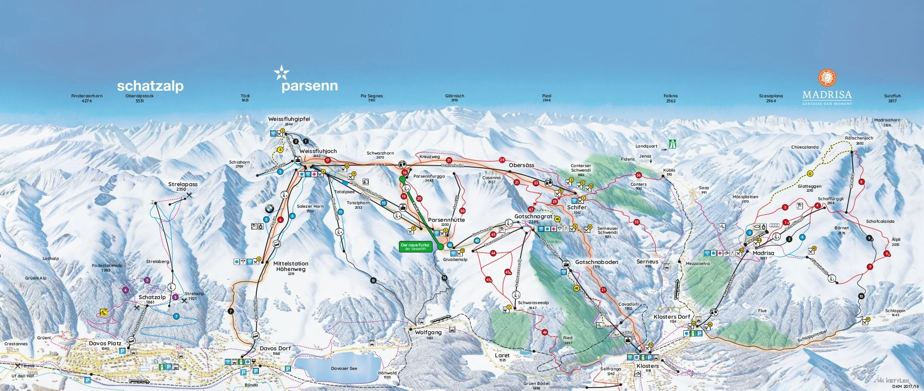 Piste map of Davos