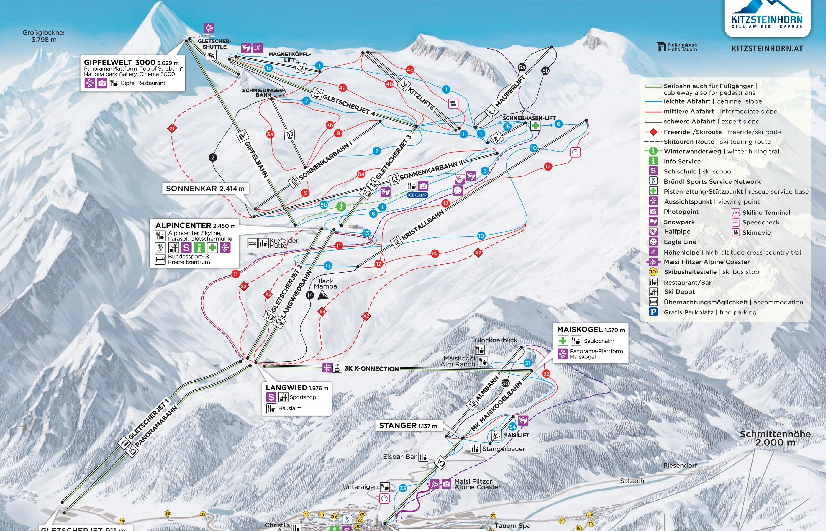 Piste map of Kaprun