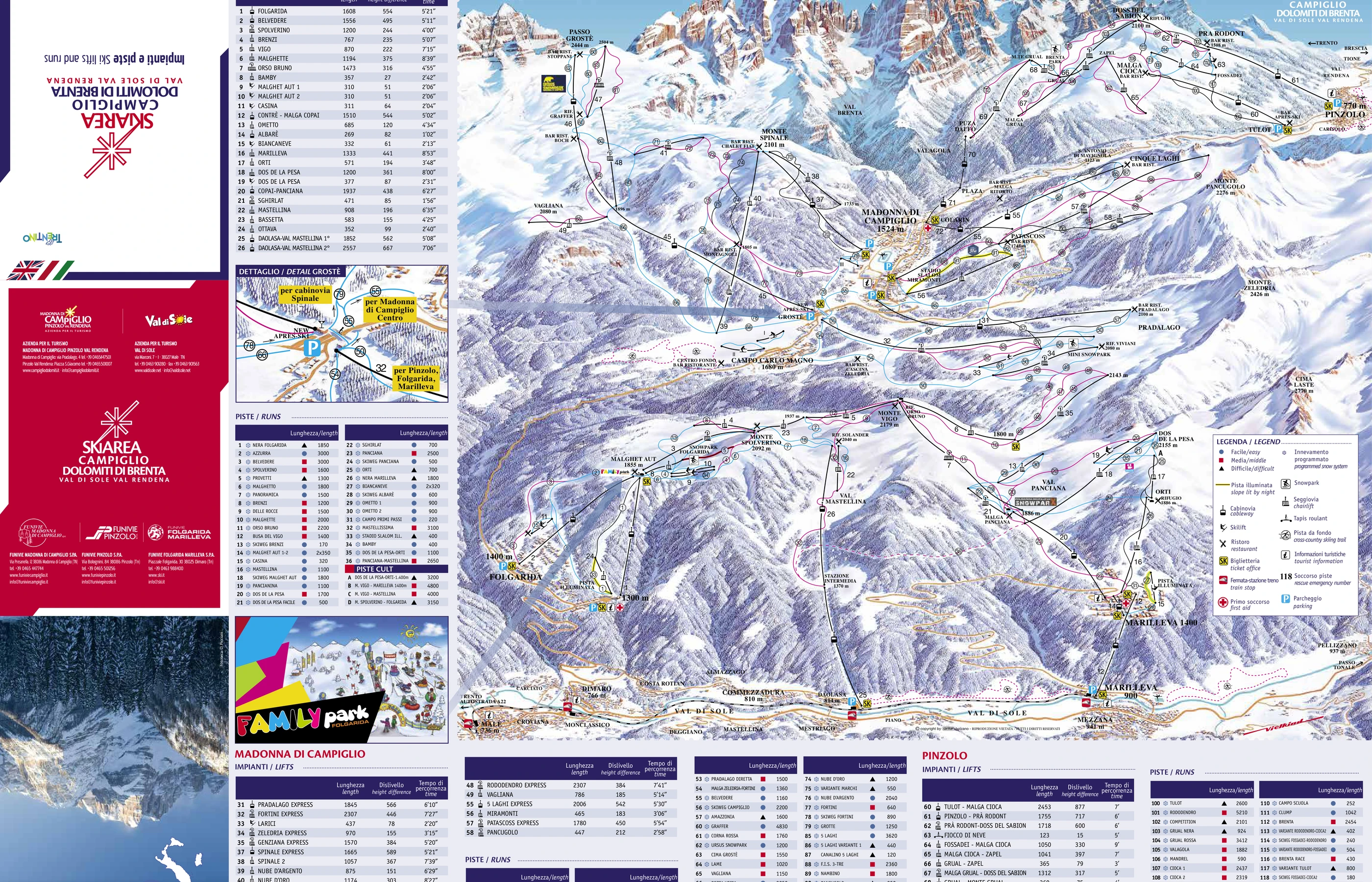 Piste map of Madonna di Campiglio
