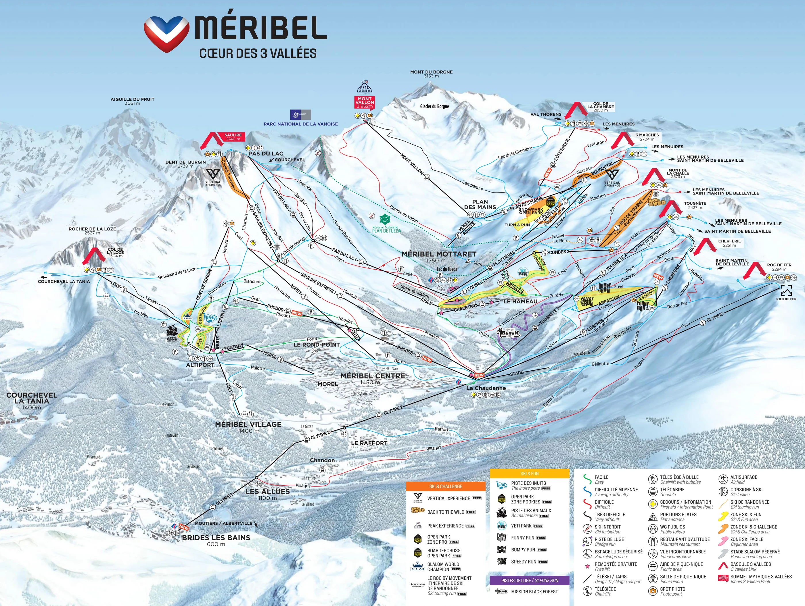 Piste map for Méribel