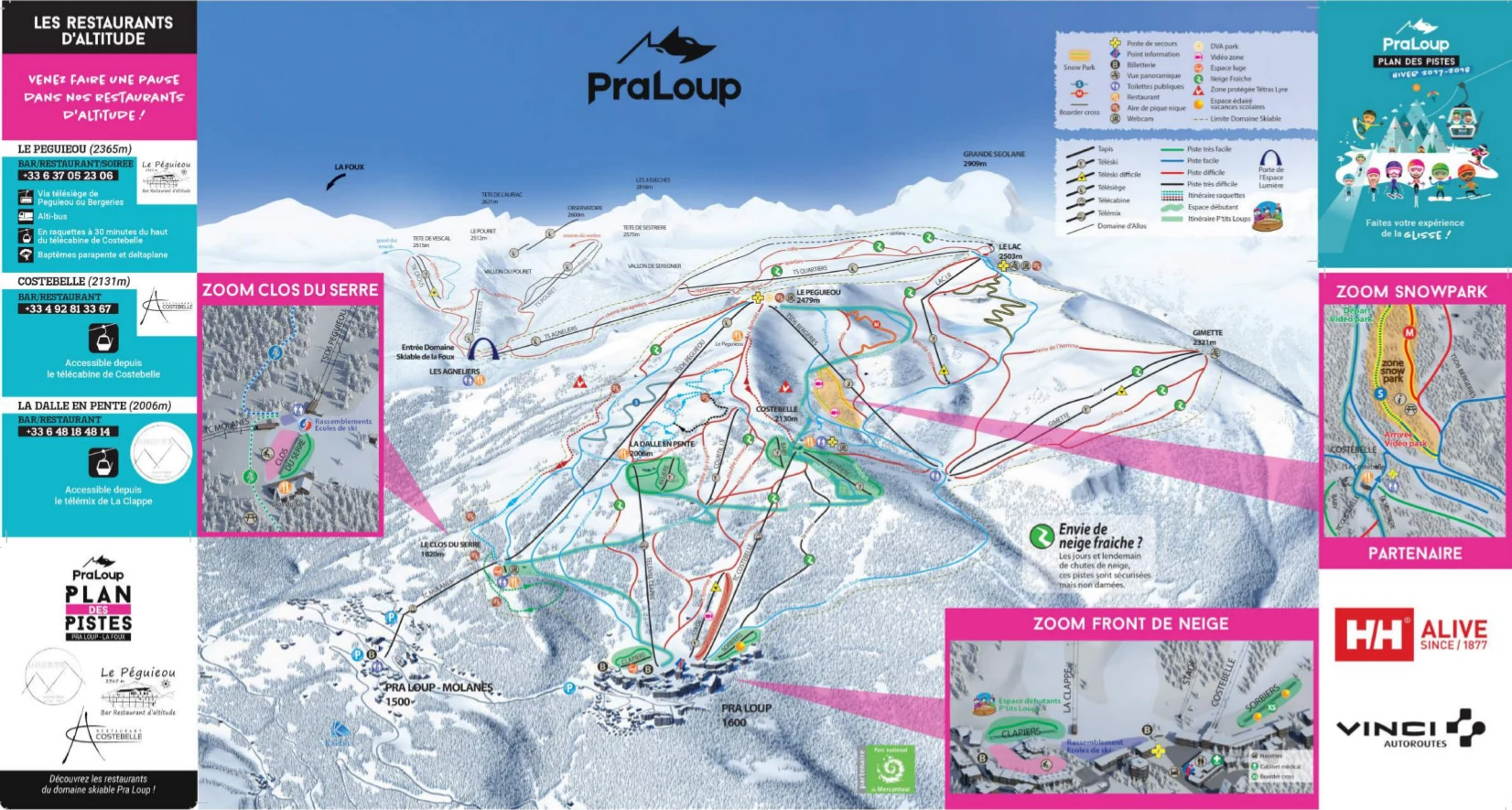 Piste map of Pra-Loup