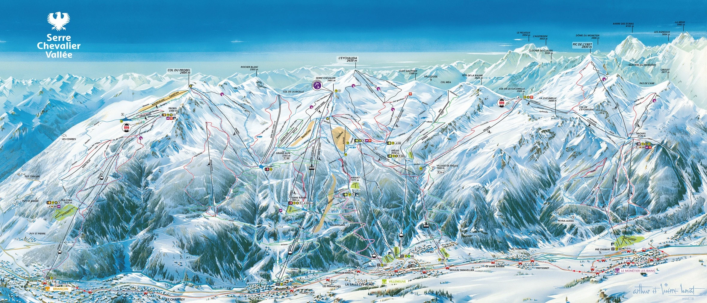 Piste map of Serre Chevalier