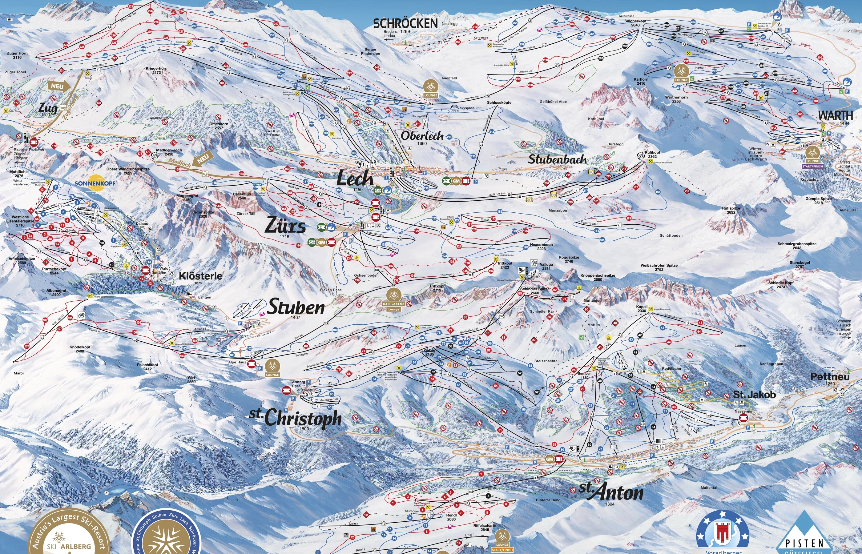 Piste map for St. Anton
