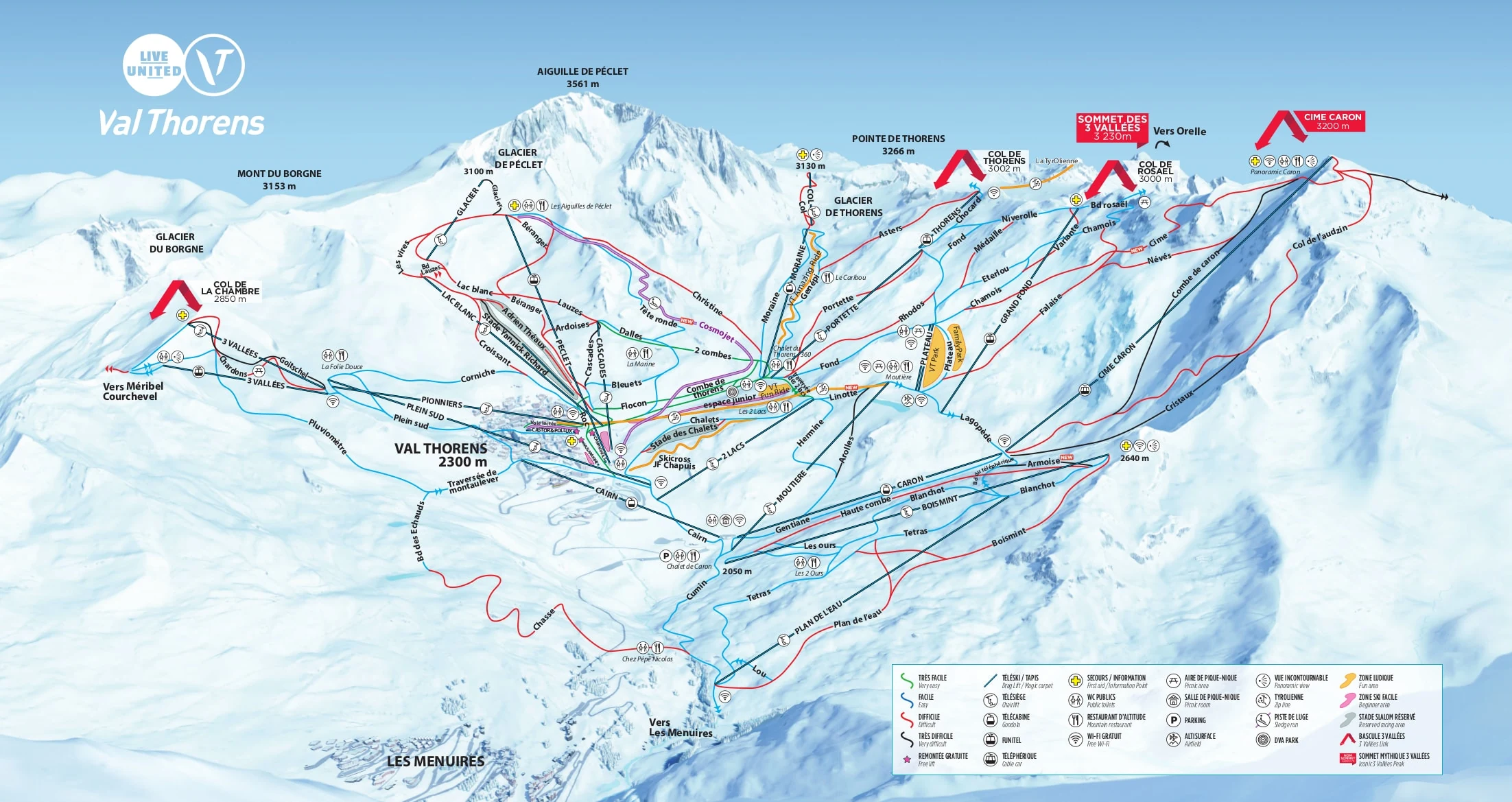 Piste map of Val Thorens