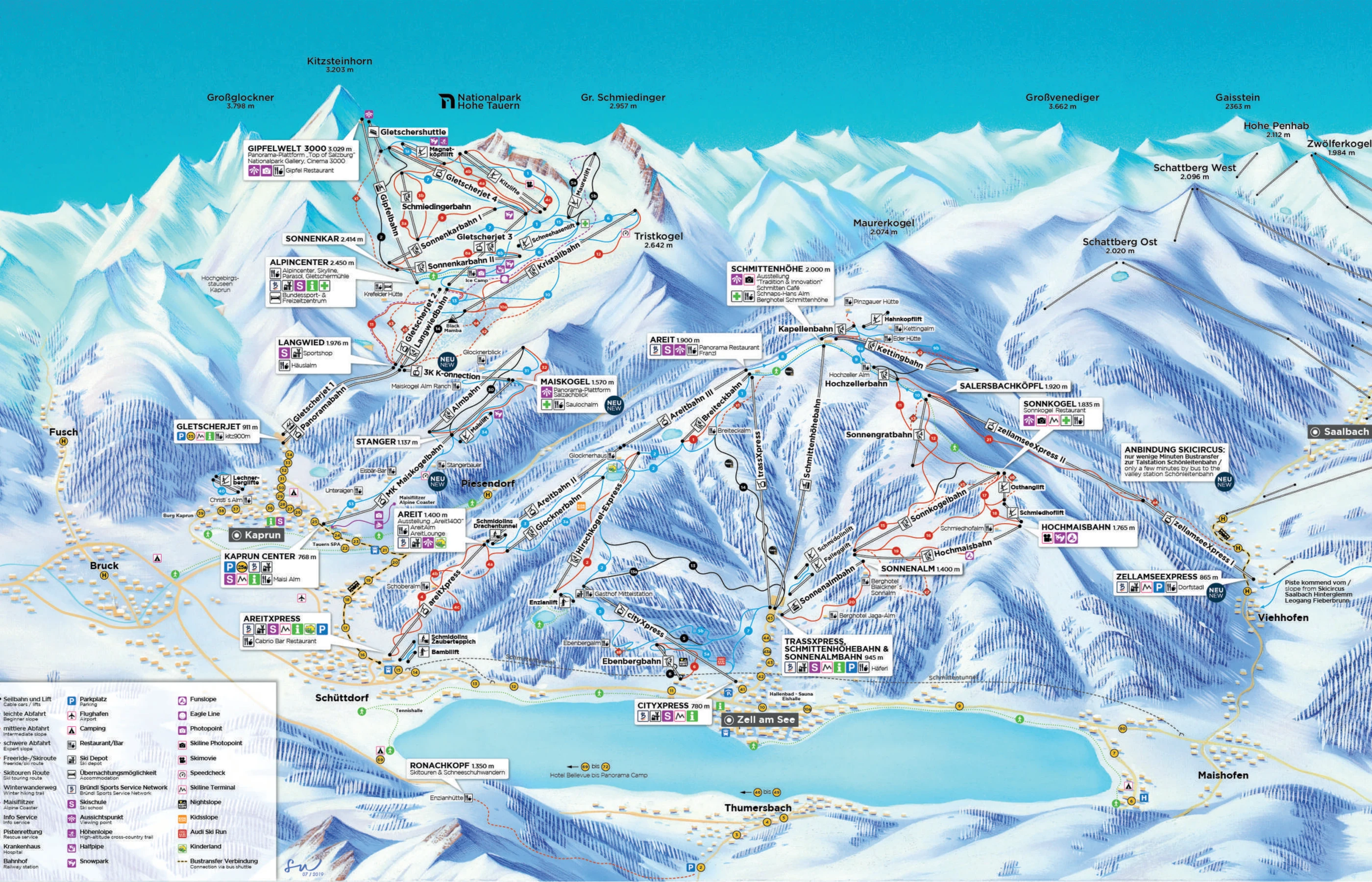 Piste map for Zell am See