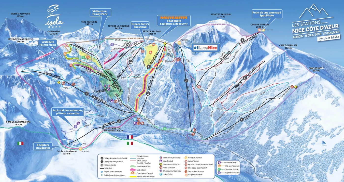Piste map Isola 2000