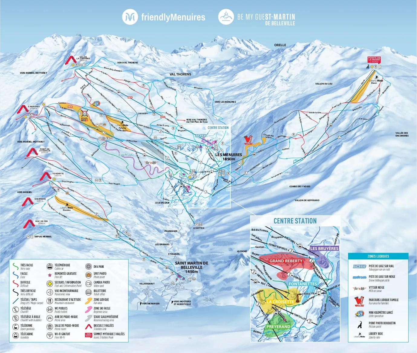 Piste map Les Menuires