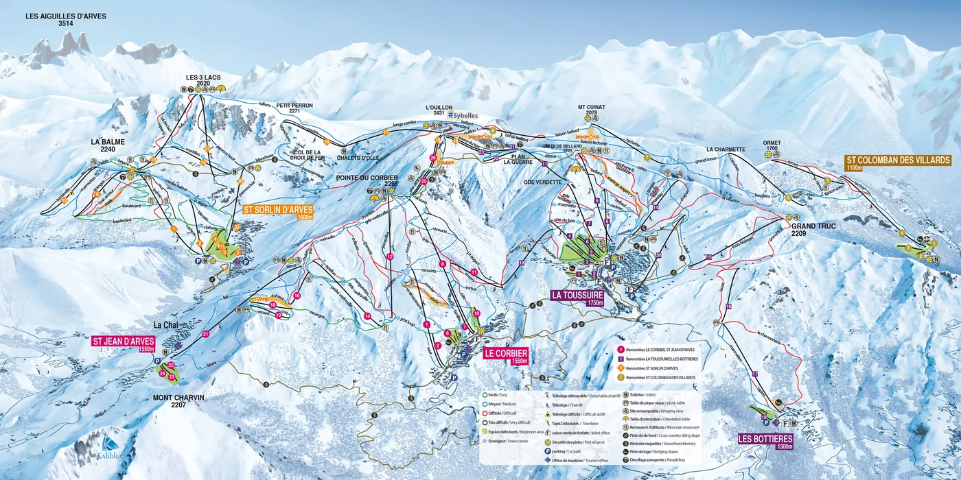 Piste map Les Sybelles