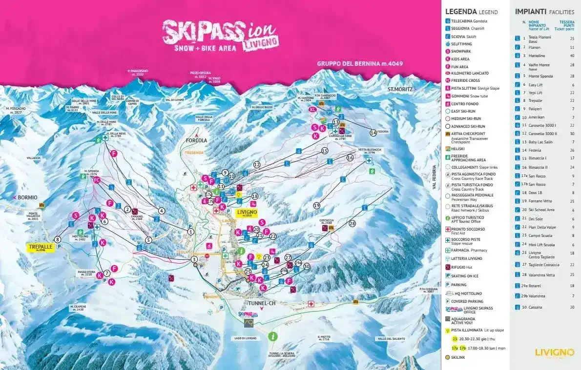 Piste map Livigno