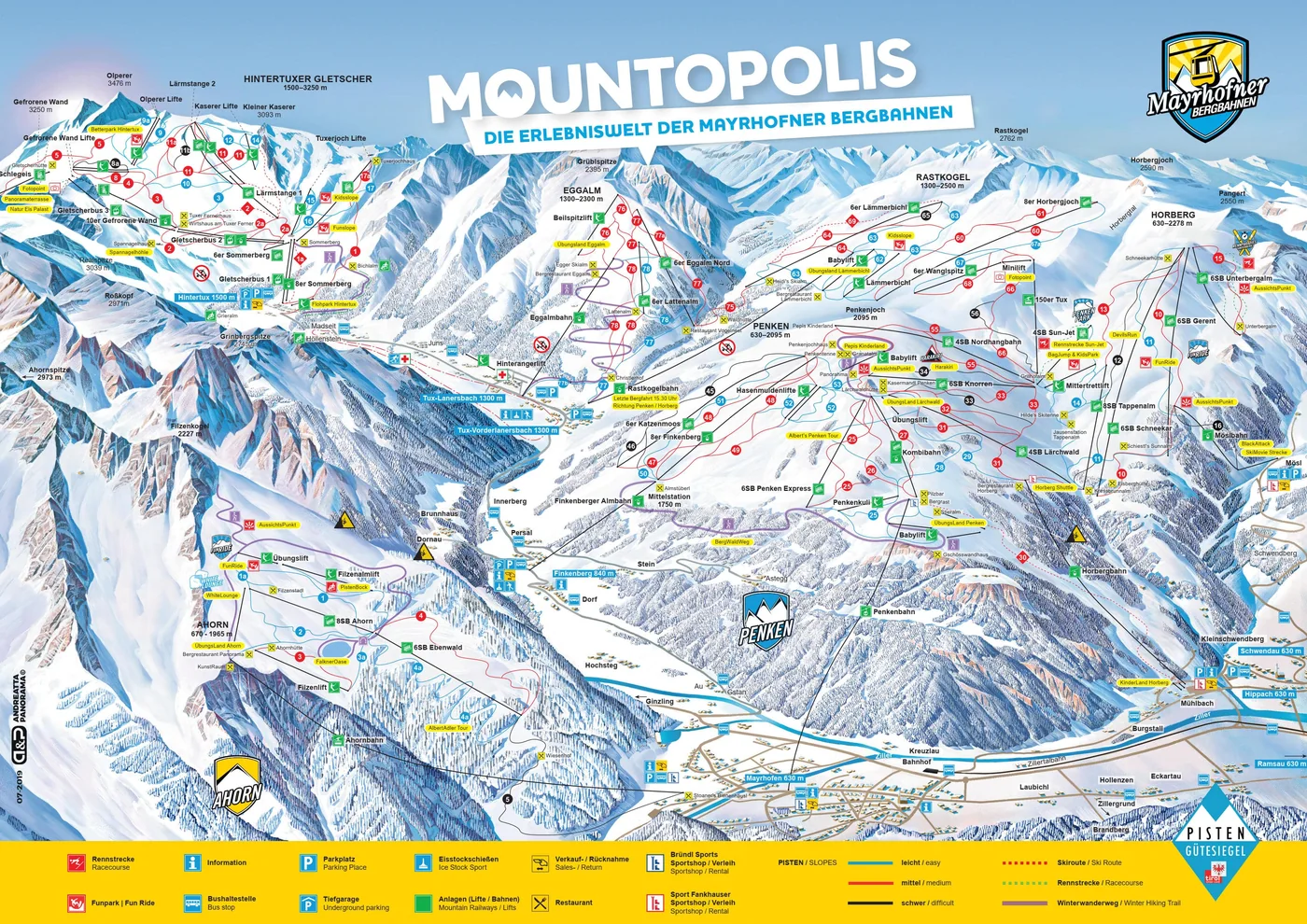 Piste map Mayrhofen