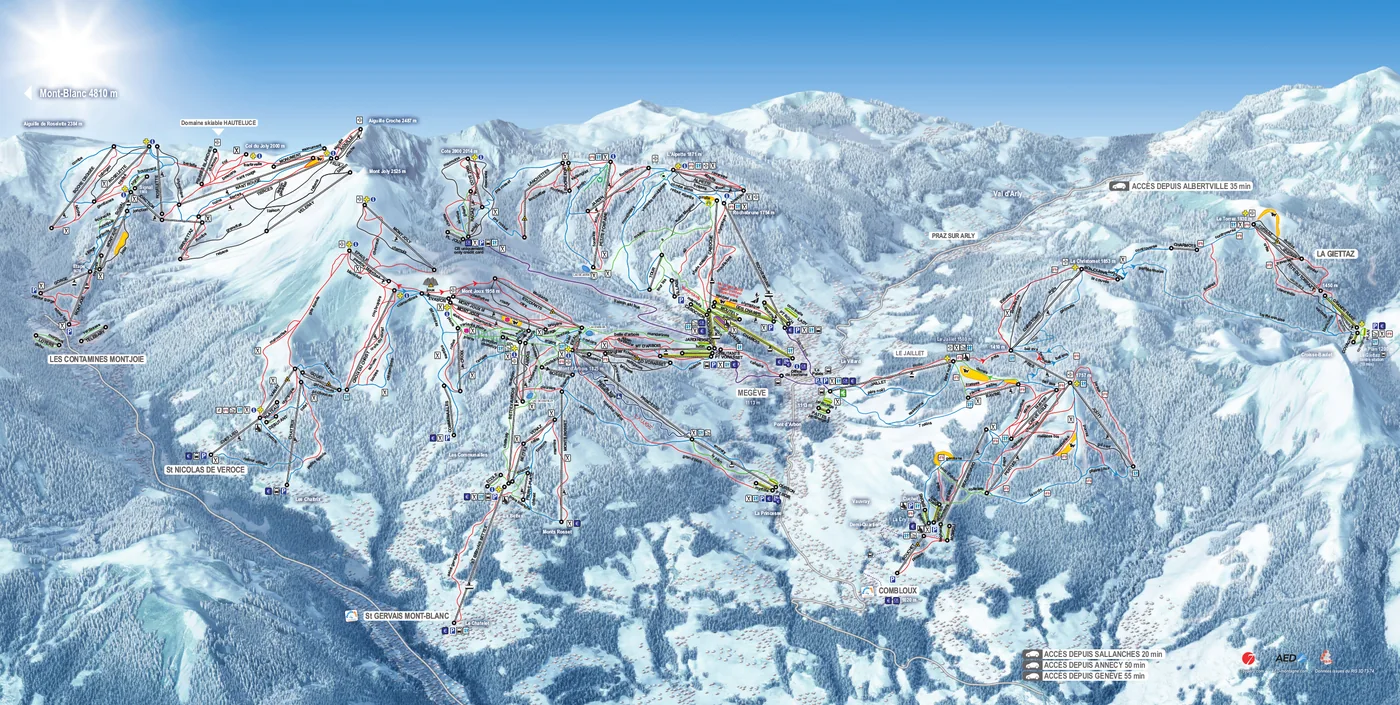 Piste map Megeve