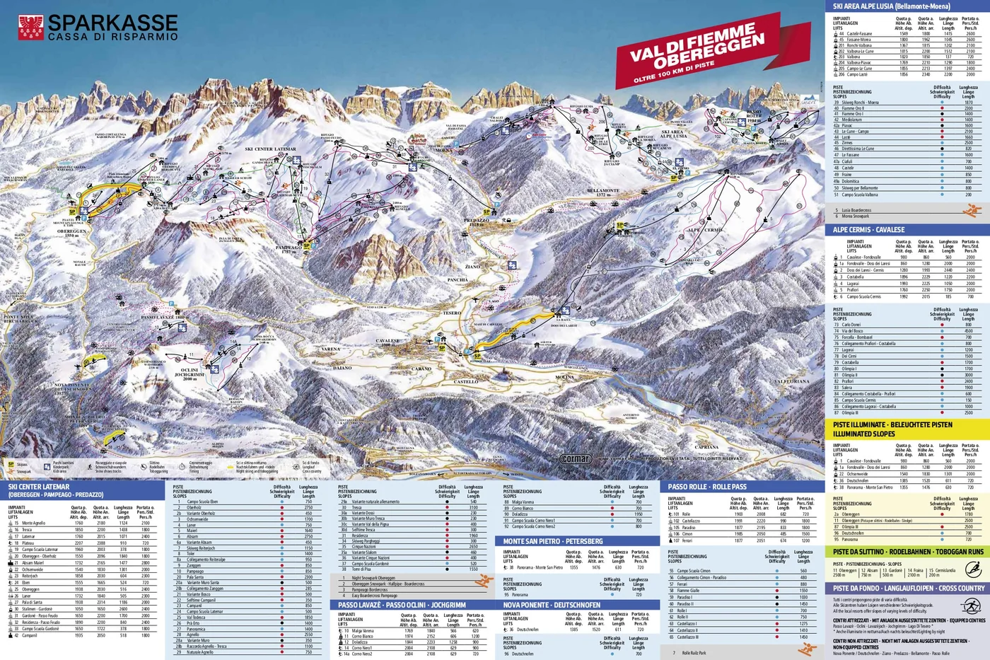 Piste map Moena