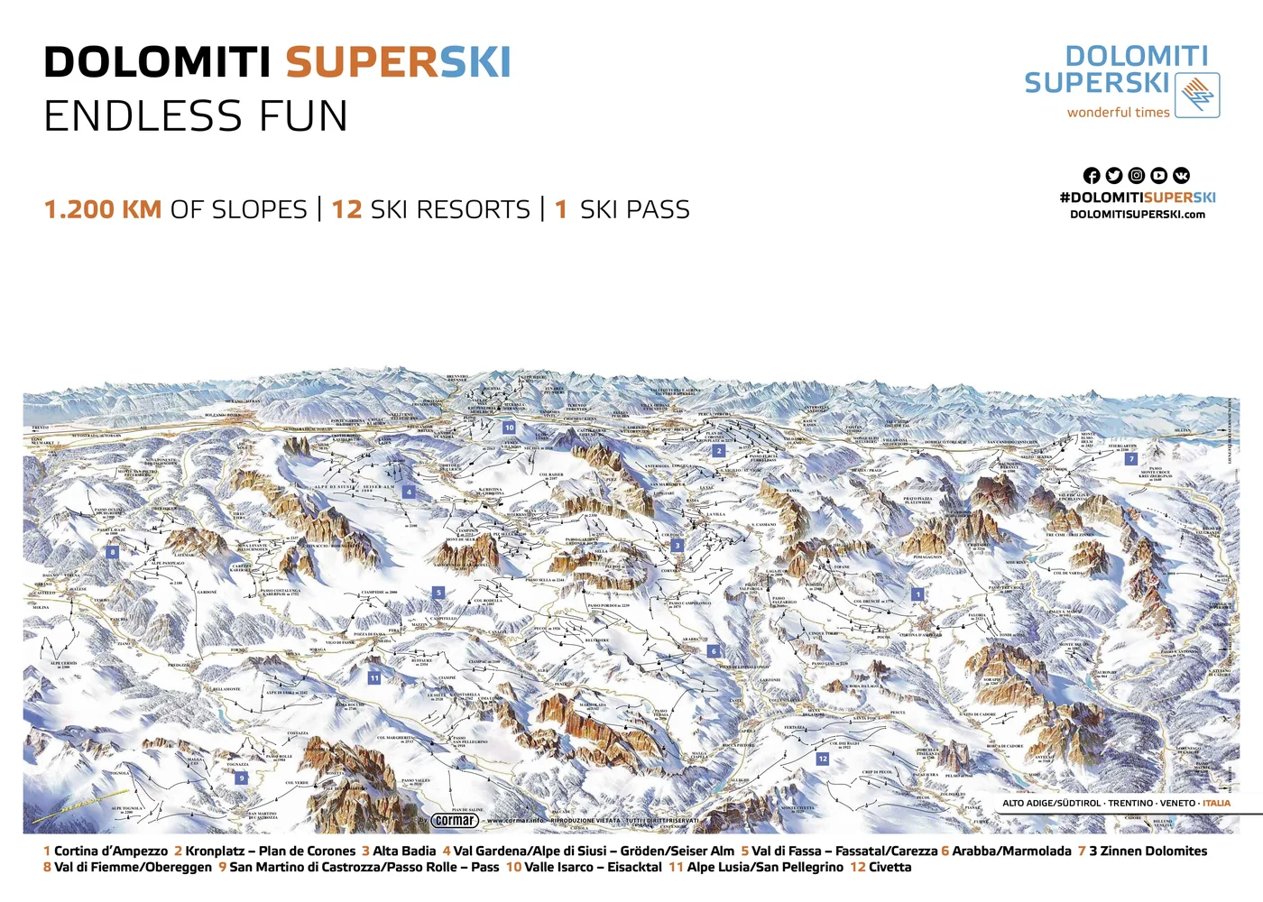 Piste map Ortisei