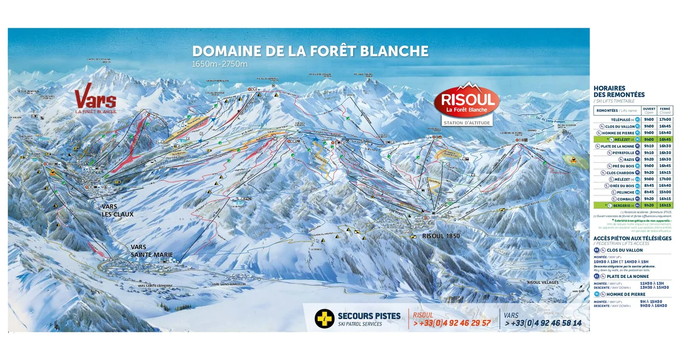 Piste map Risoul