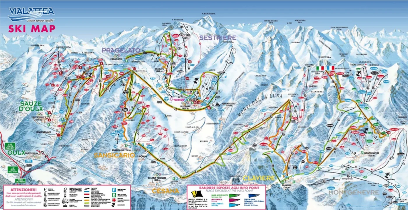 Piste map Sestriere