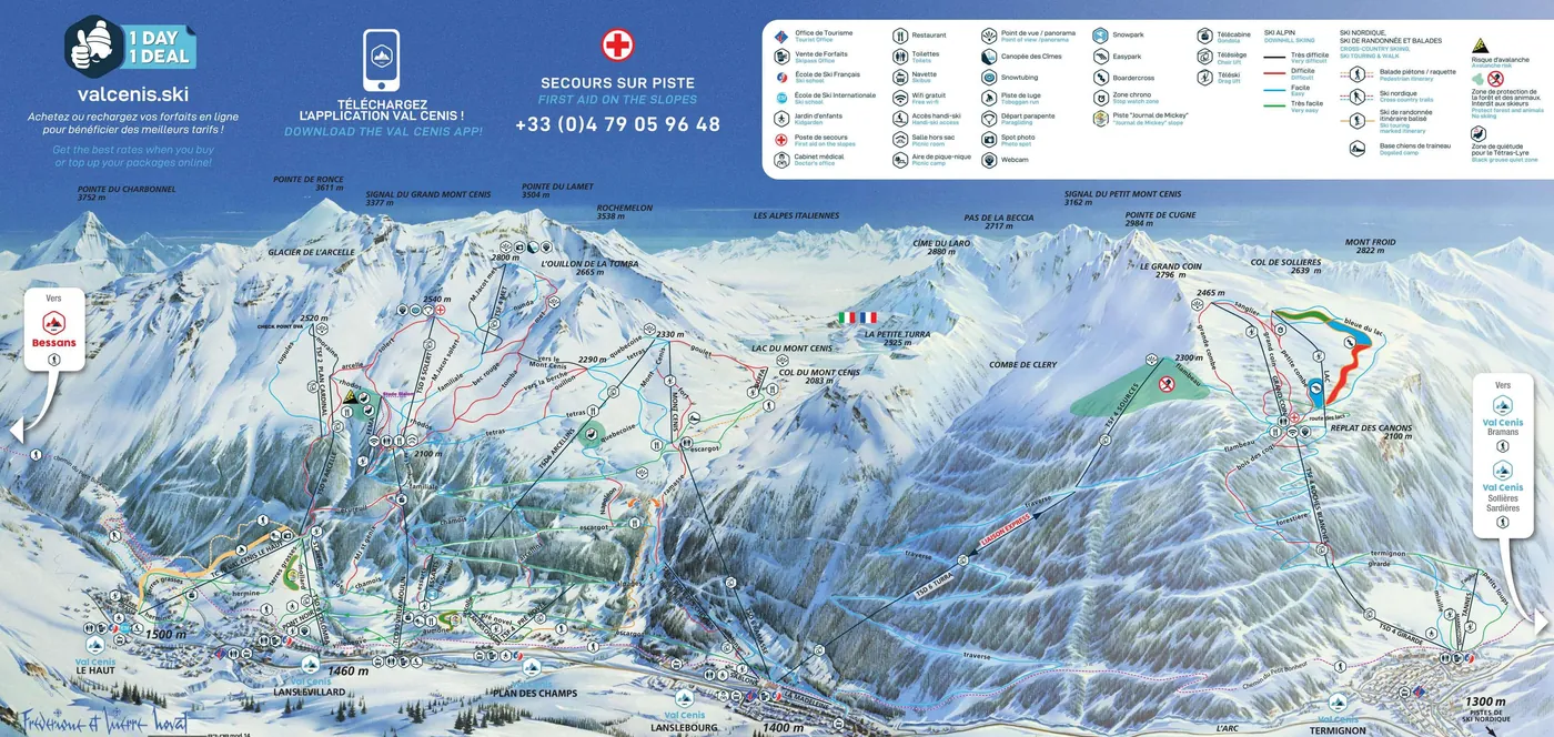 Piste map for Val Cenis