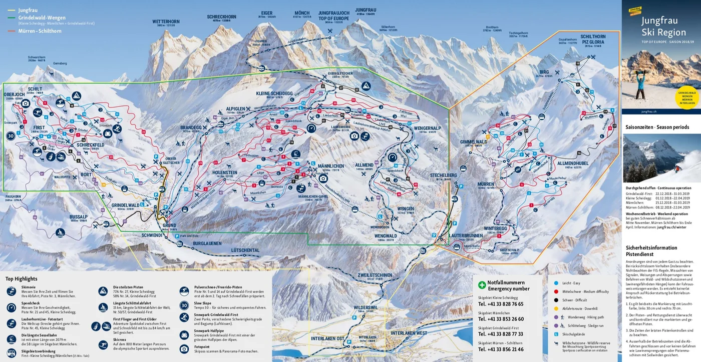 Piste map Wengen