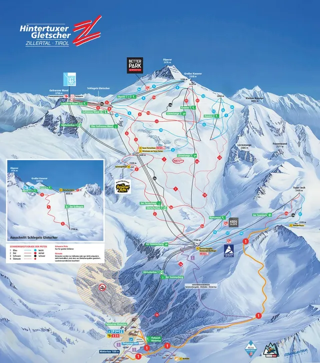 Piste map Hintertux