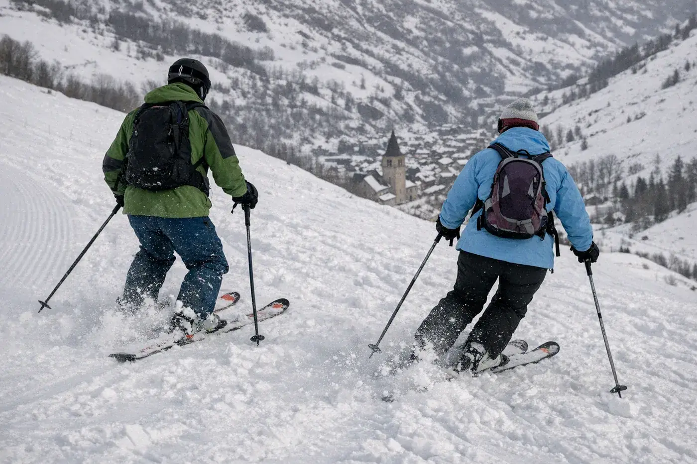 Skiing in Valloire