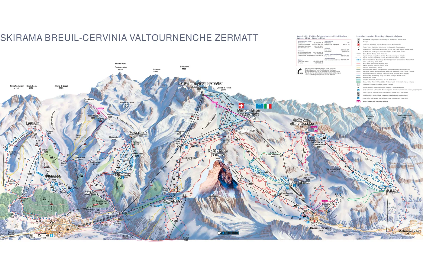 Piste map for Cervinia