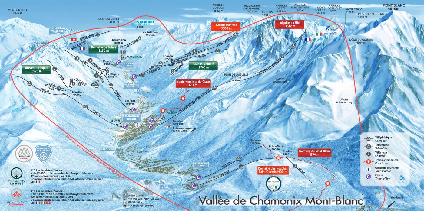 Piste map Chamonix