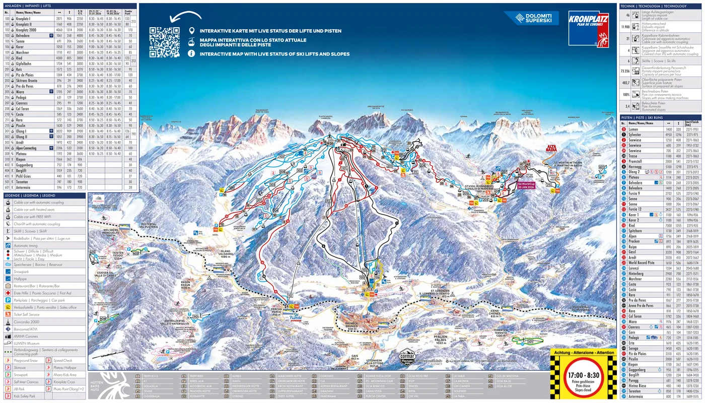Piste map Kronplatz