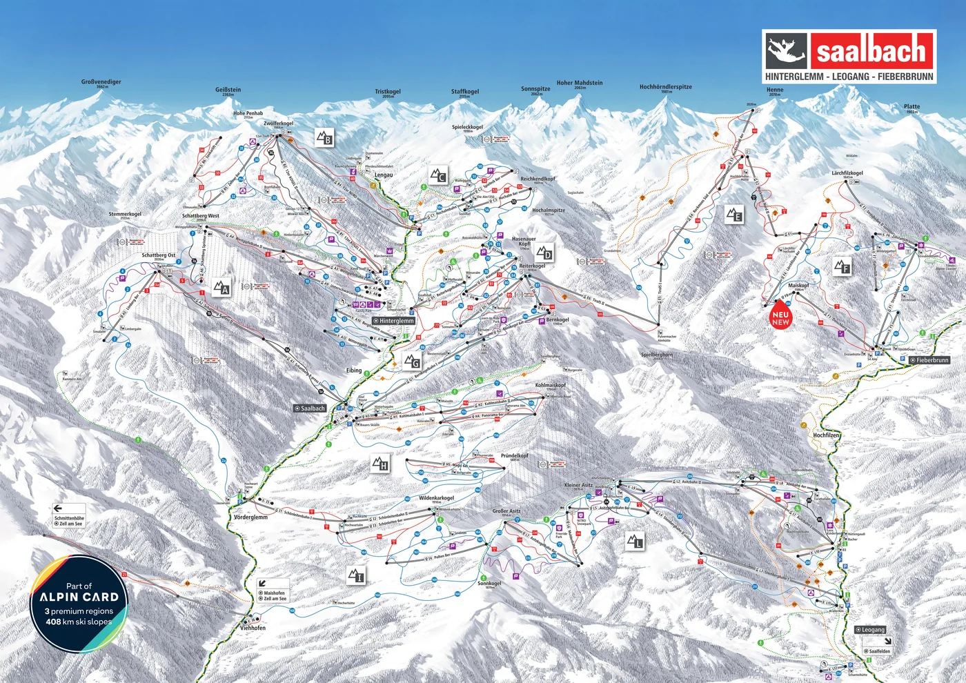 Piste map for Leogang