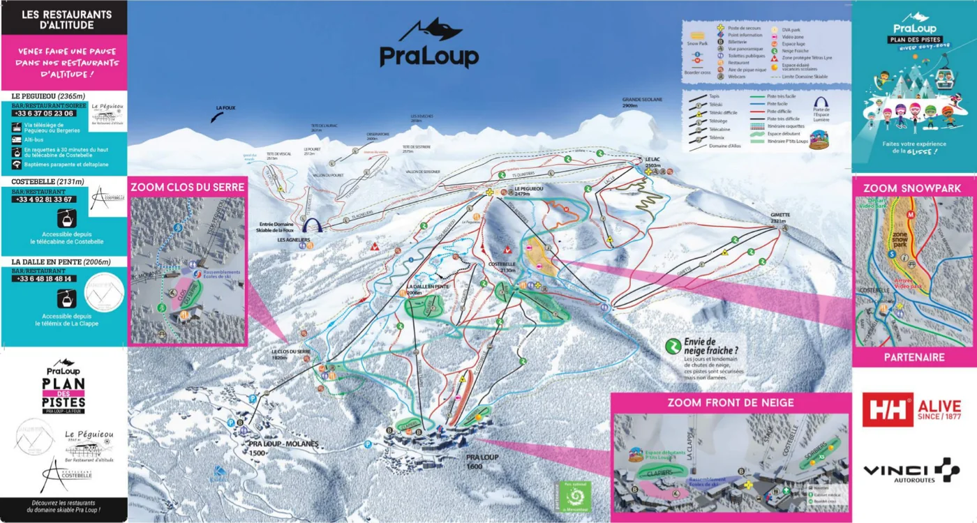 Piste map for Pra-Loup