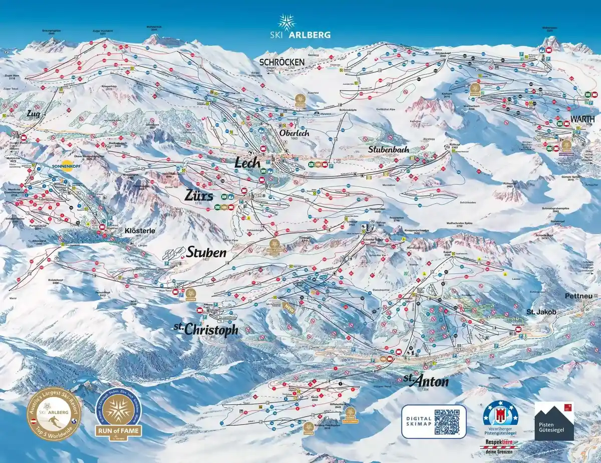 Piste map for St. Anton