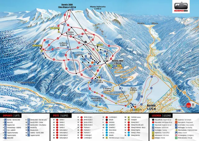 Piste map Bormio