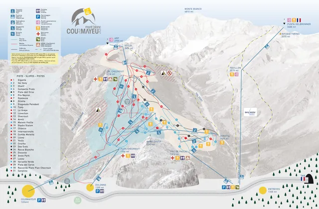 Piste map Courmayeur
