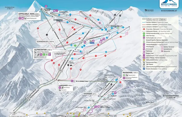 Piste map Kaprun
